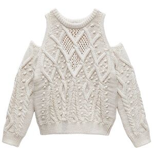 Elegant Cream Knit Women's Sweater